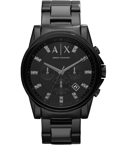 Amazon.com: Emporio Armani Men's Chronograph Black Leather Band